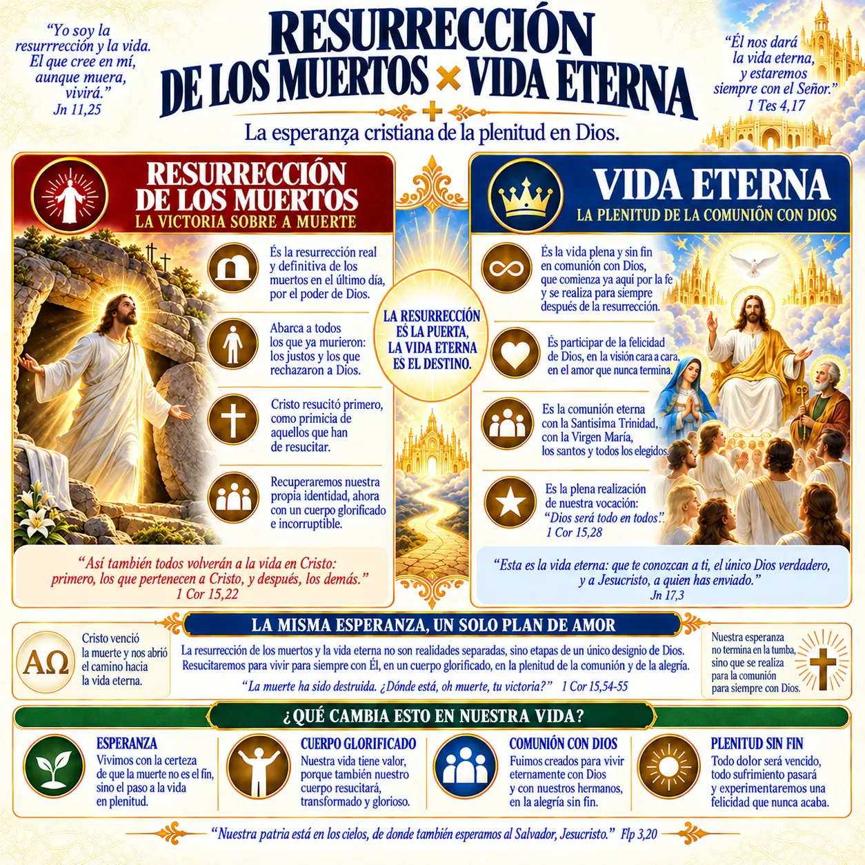 Resurrección de los muertos × vida eterna