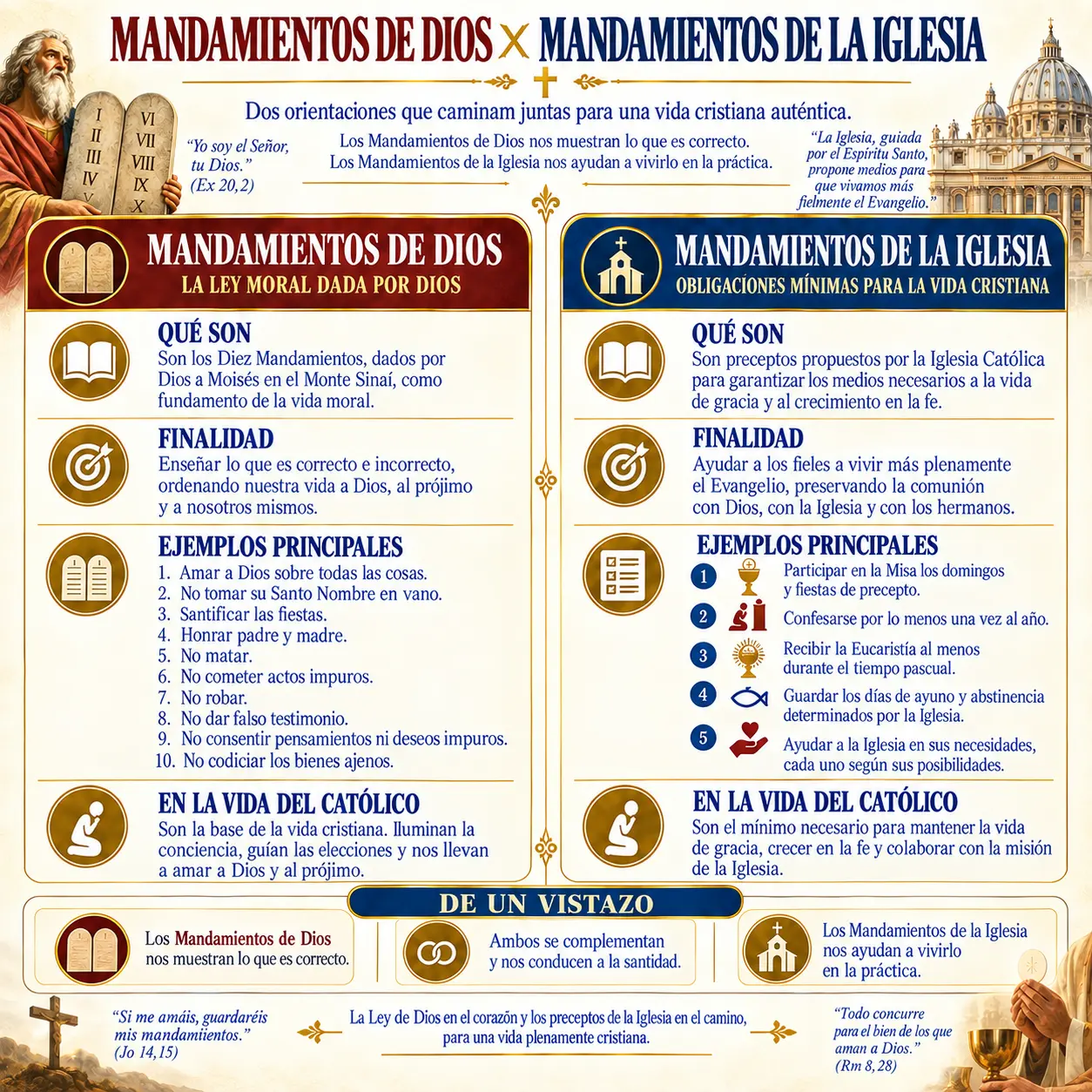 Mandamientos de Dios × Mandamientos de la Iglesia